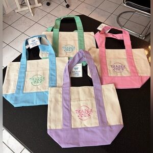 Trader Joe's Pastel Canvas Tote Bag - SET BNWT
